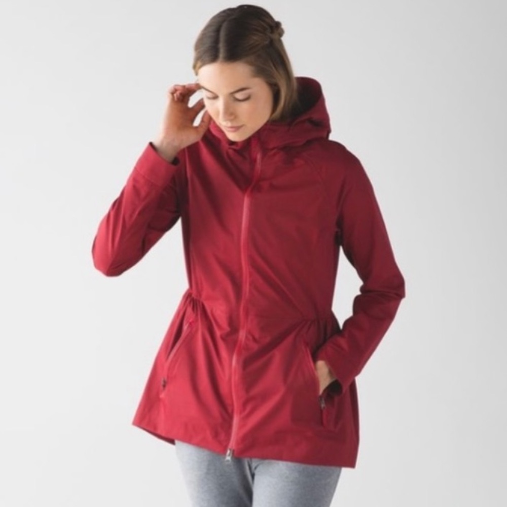 Lululemon Rain for Daze Red Prep Red Rain Jacket Size 4